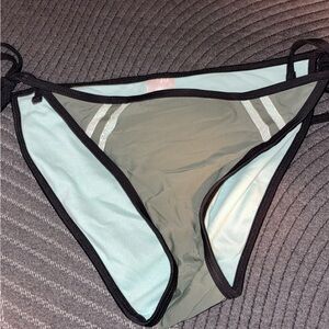 Xhilaration Mint and Olive Bikini Bottom with Black Trim